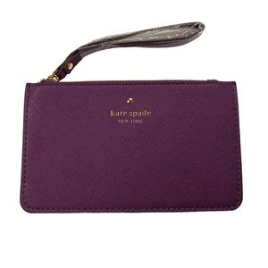 Kate Spade Purple Gold Zip-Top Wristlet Wallet Purse Women's Bag NWOT